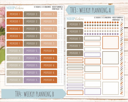 OCTOBER Stickers for EC Teacher Lesson Planner - Horizontal Layout. 2026 Collection "Spooky Night" || ECTH