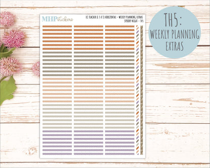 OCTOBER Stickers for EC Teacher Lesson Planner - Horizontal Layout. 2026 Collection "Spooky Night" || ECTH