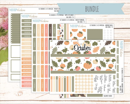 OCTOBER Stickers for EC Teacher Lesson Planner - Vertical Layout. 2026 Collection "Fall Vibes" || ECTV