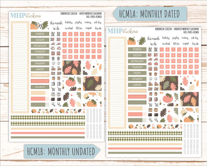 OCTOBER 2026 Stickers for Hobonichi Cousin. A5 Planners "Fall Vibes" || HC