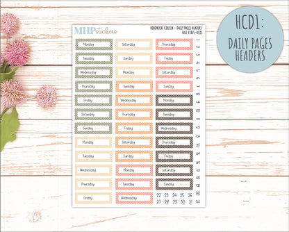 OCTOBER 2026 Stickers for Hobonichi Cousin. A5 Planners "Fall Vibes" || HC