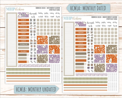 OCTOBER 2026 Stickers for Hobonichi Cousin. A5 Planners Spooky Night" || HC