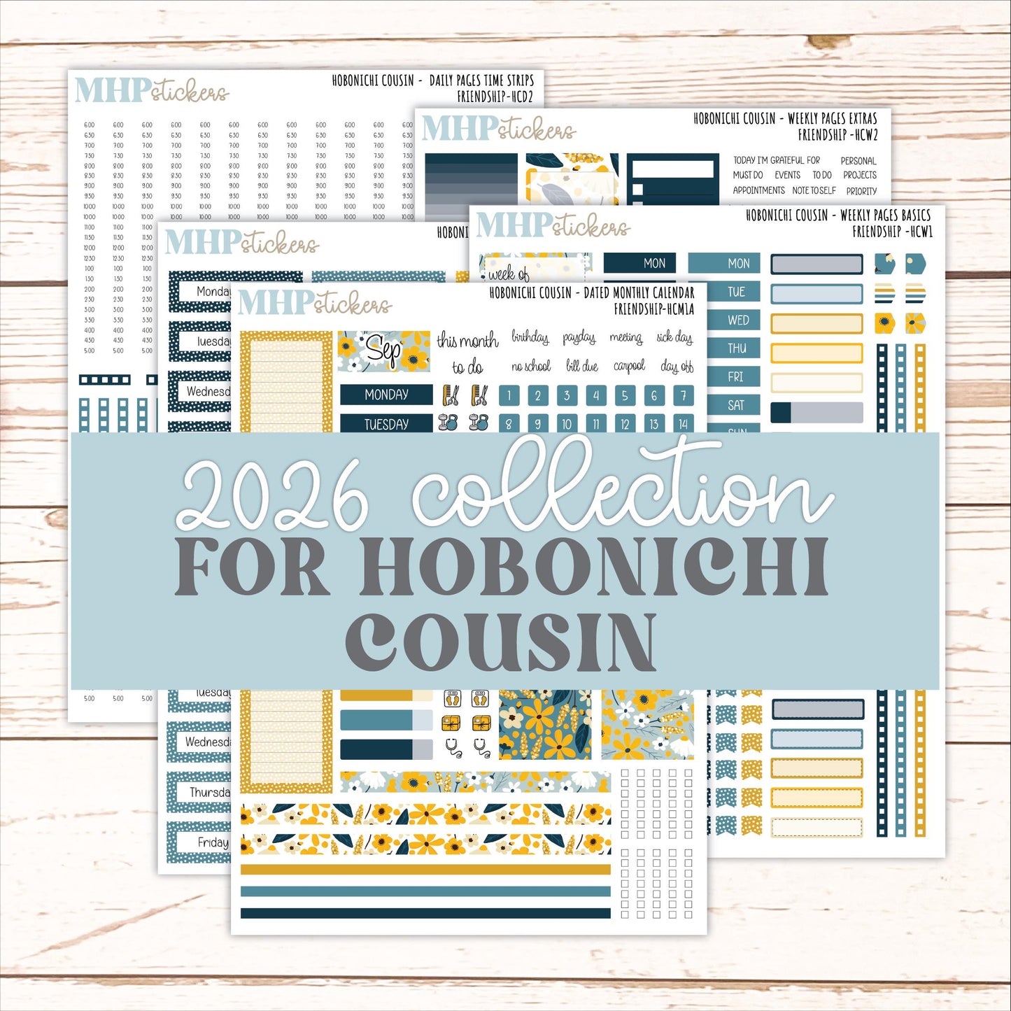 SEPTEMBER 2026 Stickers for Hobonichi Cousin. A5 Planners "Friendship" || HC