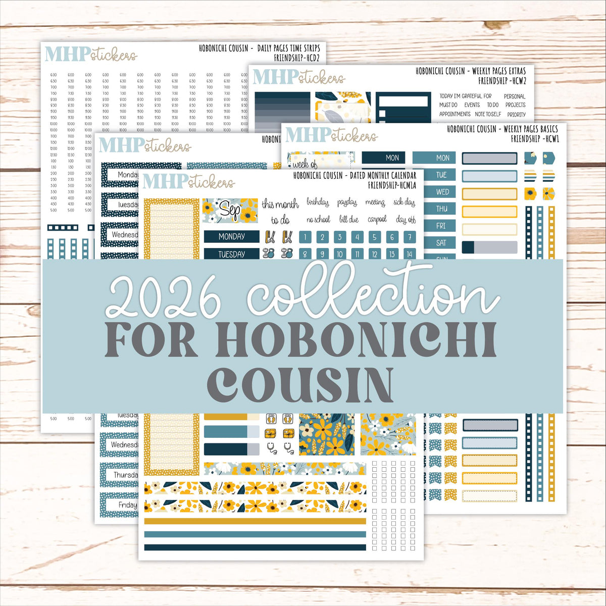 SEPTEMBER 2026 Stickers for Hobonichi Cousin. A5 Planners "Friendship" || HC