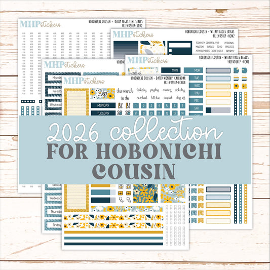 SEPTEMBER 2026 Stickers for Hobonichi Cousin. A5 Planners "Friendship" || HC