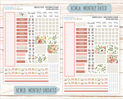 SEPTEMBER 2026 Stickers for Hobonichi Cousin. A5 Planners "Autumn Garden" || HC
