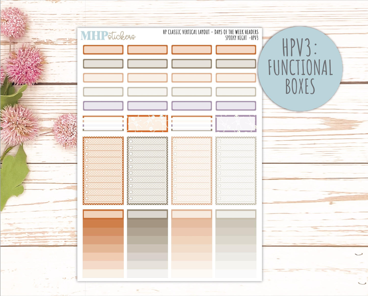 OCTOBER Stickers for Happy Planner Classic Vertical Layout. 2026 Collection. "Spooky Night" || HPV