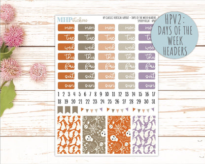 OCTOBER Stickers for Happy Planner Classic Vertical Layout. 2026 Collection. "Spooky Night" || HPV