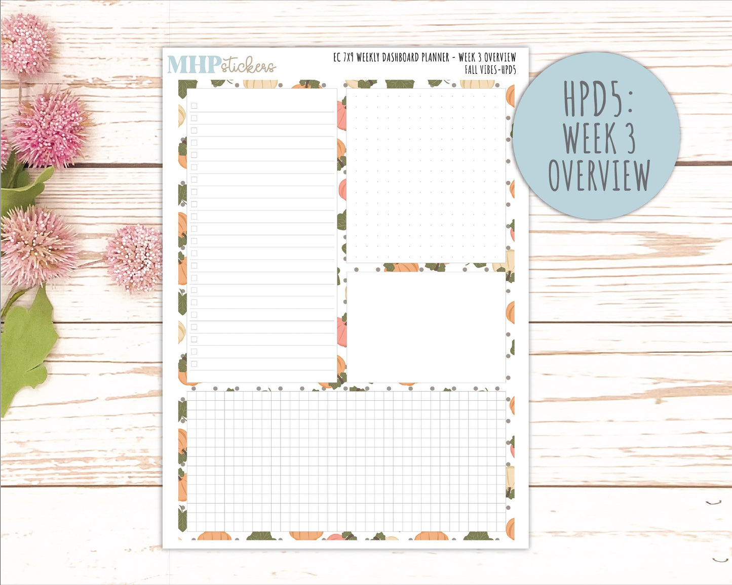 OCTOBER Stickers for Happy Planner Classic Dashboard Layout. 2026 Collection. "Fall Vibes" || HPD