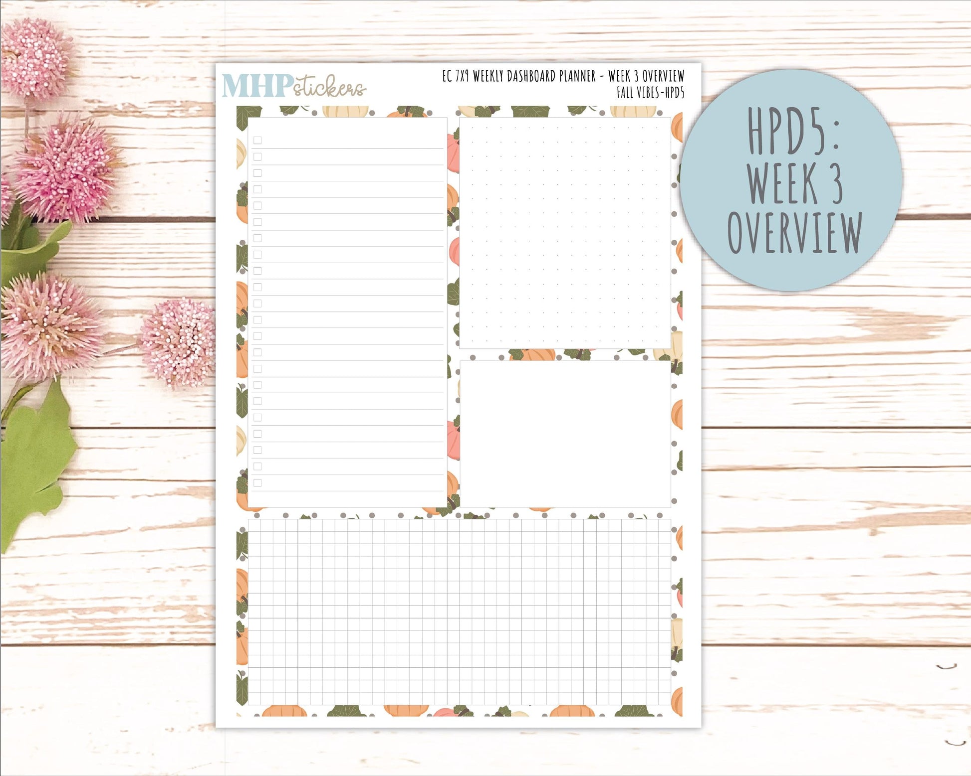 OCTOBER Stickers for Happy Planner Classic Dashboard Layout. 2026 Collection. "Fall Vibes" || HPD