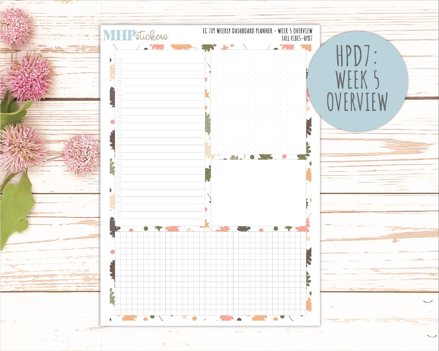 OCTOBER Stickers for Happy Planner Classic Dashboard Layout. 2026 Collection. "Fall Vibes" || HPD