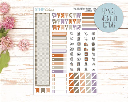 OCTOBER Stickers for Happy Planner Classic Dashboard Layout. 2026 Collection. "Spooky Night" || HPD