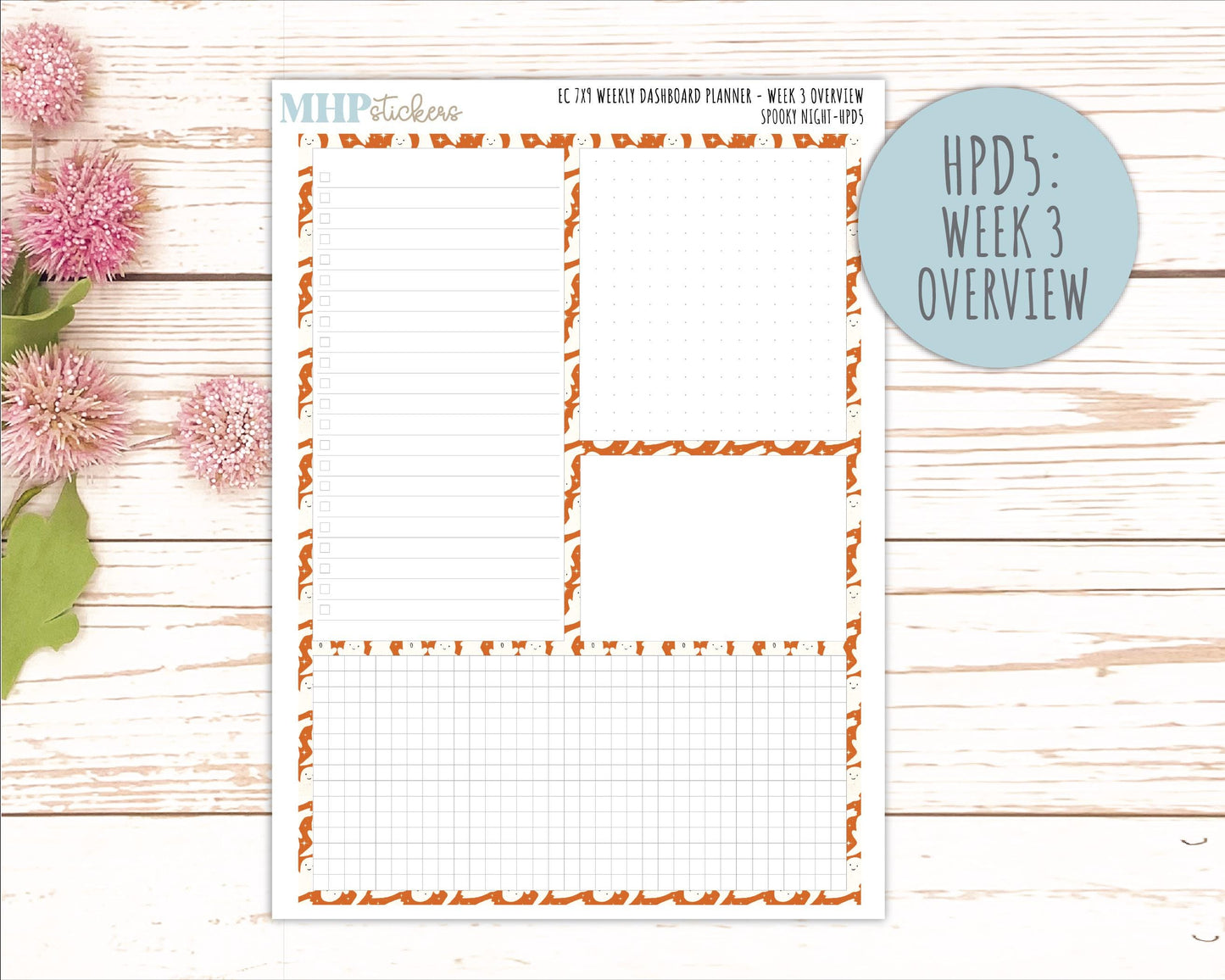 OCTOBER Stickers for Happy Planner Classic Dashboard Layout. 2026 Collection. "Spooky Night" || HPD
