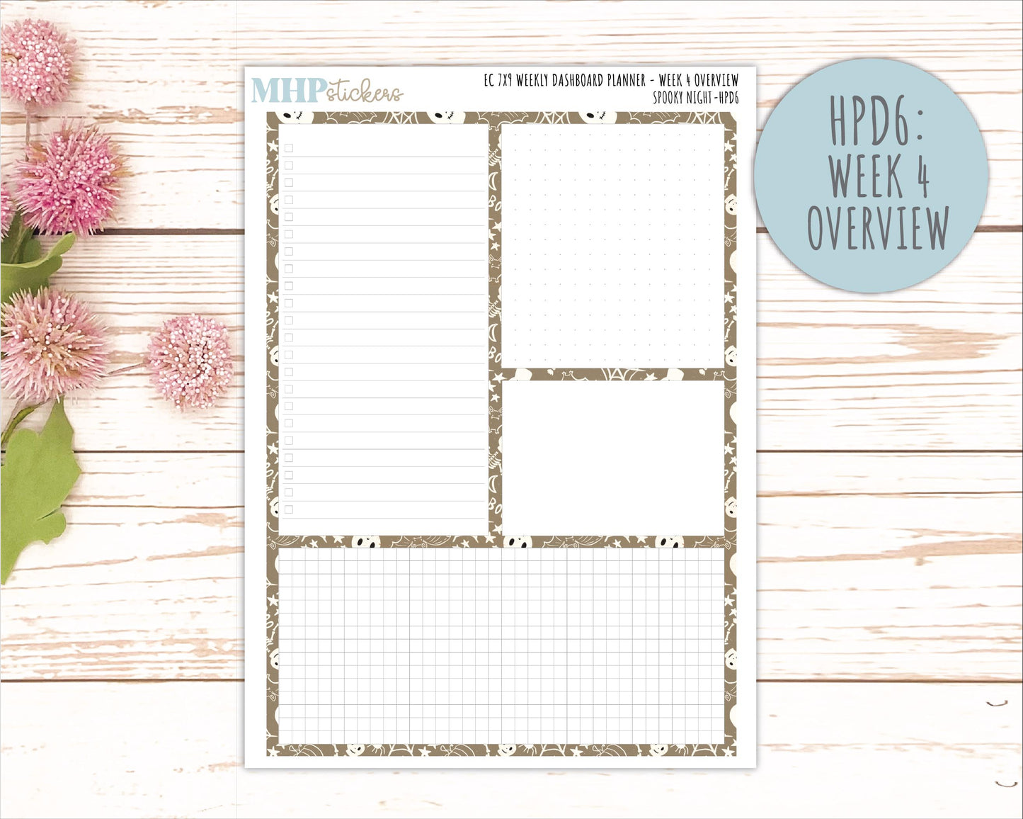 OCTOBER Stickers for Happy Planner Classic Dashboard Layout. 2026 Collection. "Spooky Night" || HPD