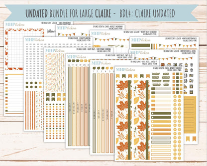 NOVEMBER 2026 Stickers for the Large Scout, Large Claire, and Large Luna Laurel Denise Planners "Falling Leaves" || PT