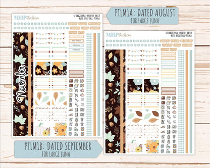 NOVEMBER 2026 Stickers for the Large Scout, Large Claire, and Large Luna Laurel Denise Planners "Nuts About Fall" || PT