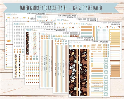NOVEMBER 2026 Stickers for the Large Scout, Large Claire, and Large Luna Laurel Denise Planners "Nuts About Fall" || PT