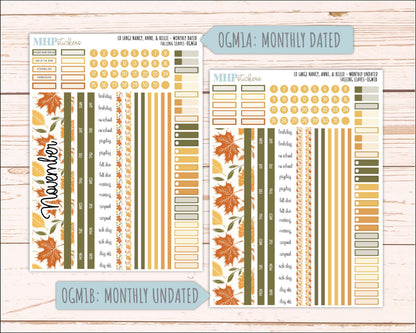 NOVEMBER 2026 Stickers for Large Nancy, Anne, & Billie Planners. Laurel Denise Planners. "Falling Leaves" || OG