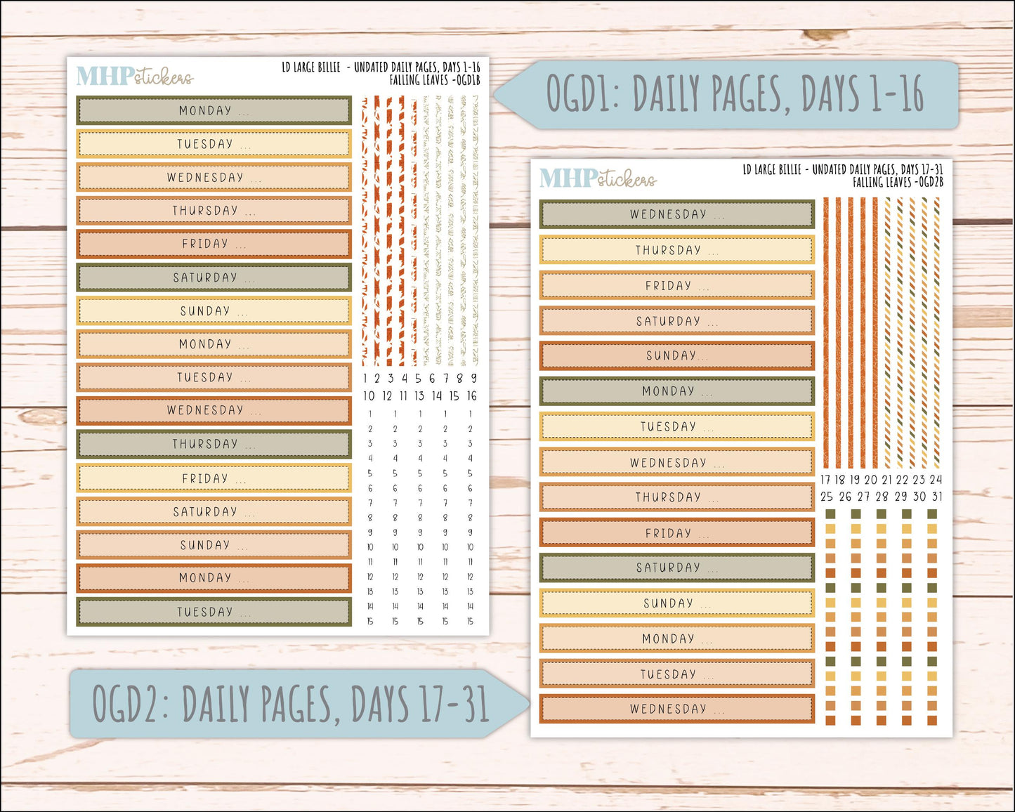 NOVEMBER 2026 Stickers for Large Nancy, Anne, & Billie Planners. Laurel Denise Planners. "Falling Leaves" || OG
