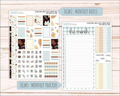 NOVEMBER 2026 Stickers for Large Nancy, Anne, & Billie Planners. Laurel Denise Planners. "Nuts About Fall" || OG