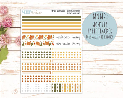 NOVEMBER 2026 Stickers for Small Nancy & Anne Laurel Denise Planners "Falling Leaves" || MN