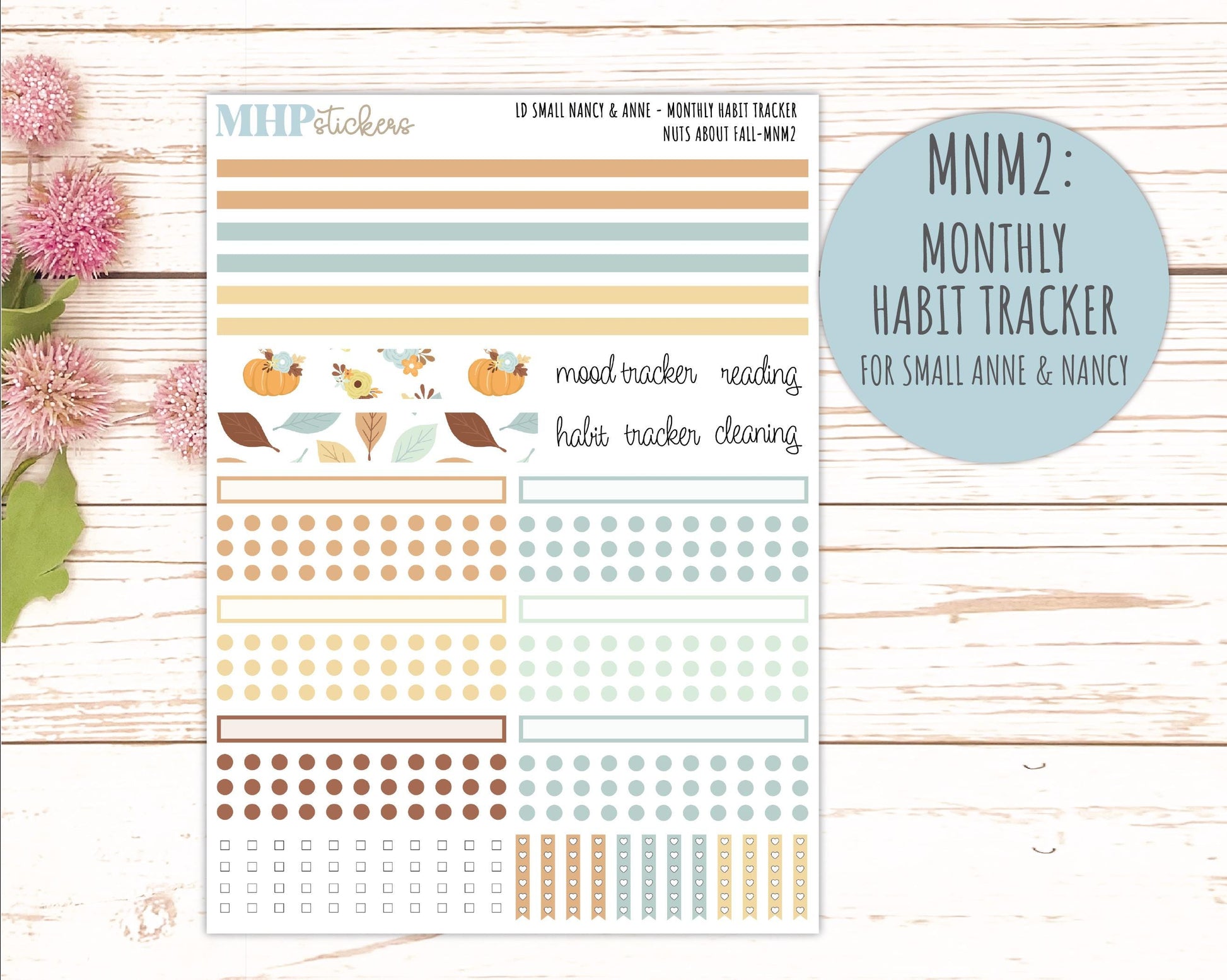 NOVEMBER 2026 Stickers for Small Nancy & Anne Laurel Denise Planners "Nuts About Fall" || MN