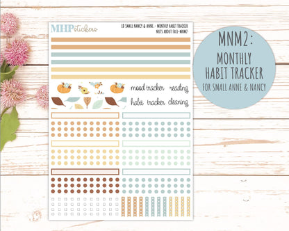 NOVEMBER 2026 Stickers for Small Nancy & Anne Laurel Denise Planners "Nuts About Fall" || MN