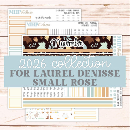 NOVEMBER 2026 Stickers for The Small Rose Laurel Denise Planner. "Nuts About Fall" || MPP