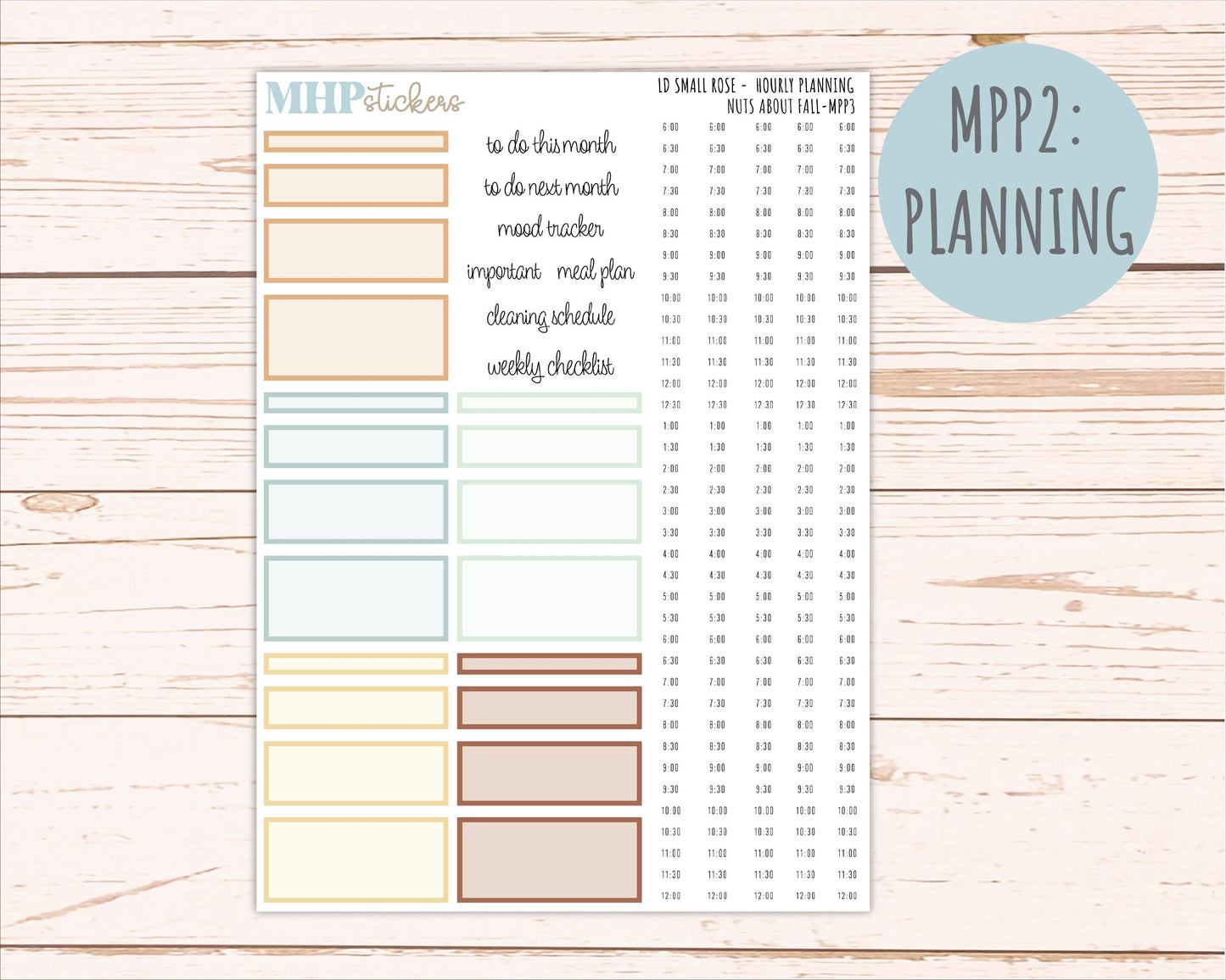 NOVEMBER 2026 Stickers for The Small Rose Laurel Denise Planner. "Nuts About Fall" || MPP