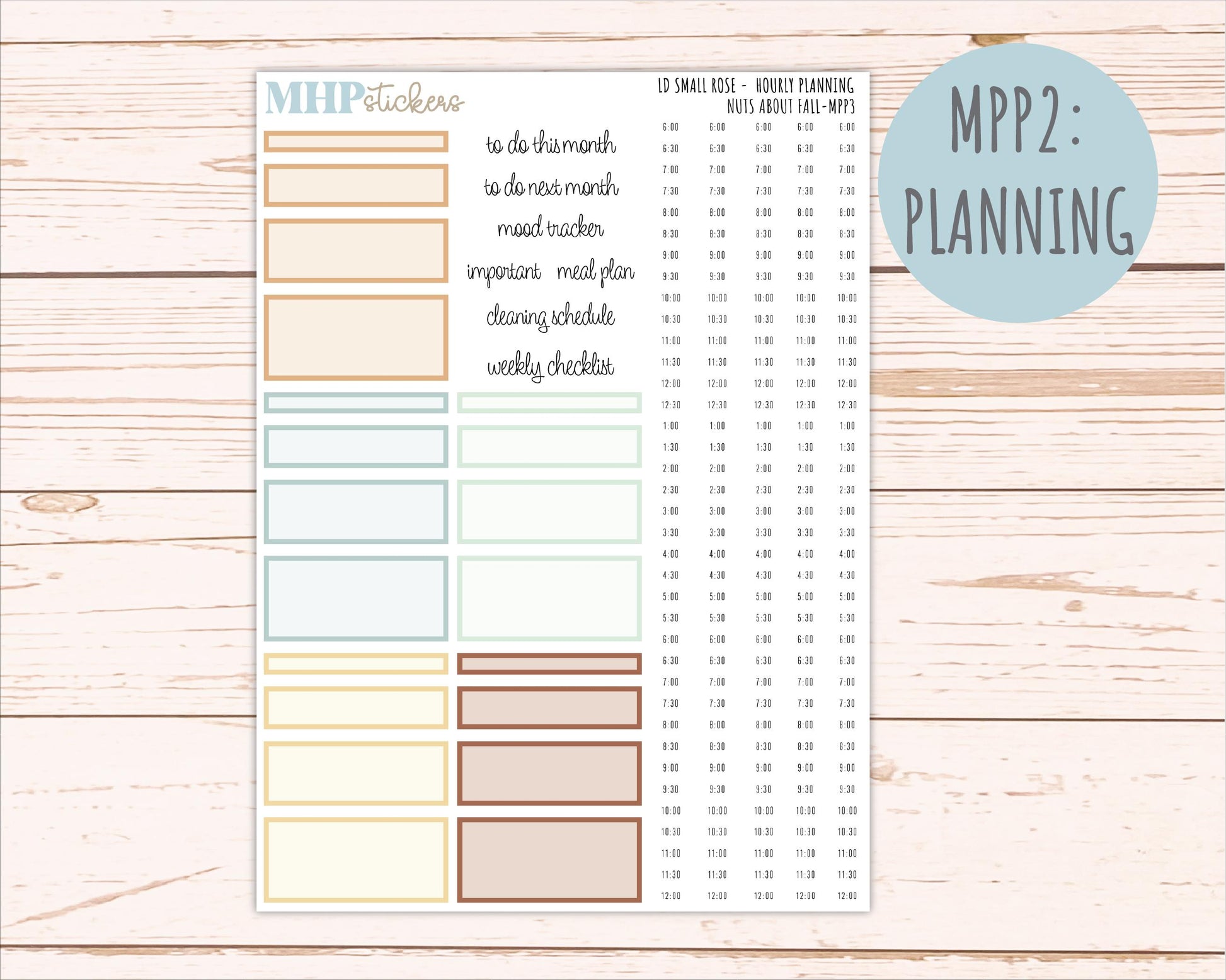 NOVEMBER 2026 Stickers for The Small Rose Laurel Denise Planner. "Nuts About Fall" || MPP