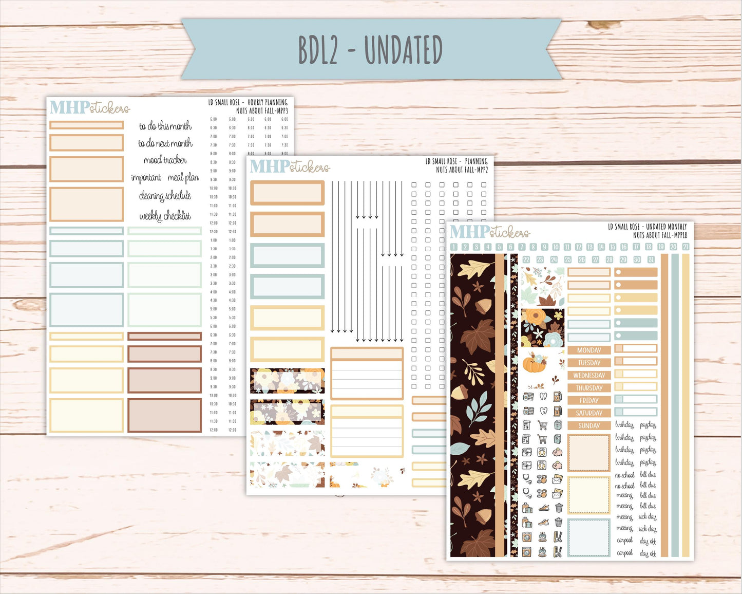 NOVEMBER 2026 Stickers for The Small Rose Laurel Denise Planner. "Nuts About Fall" || MPP