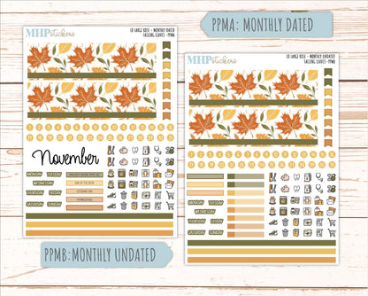 NOVEMBER 2026 Stickers for the Large Rose Laurel Denise Planner. "Falling Leaves" || PP