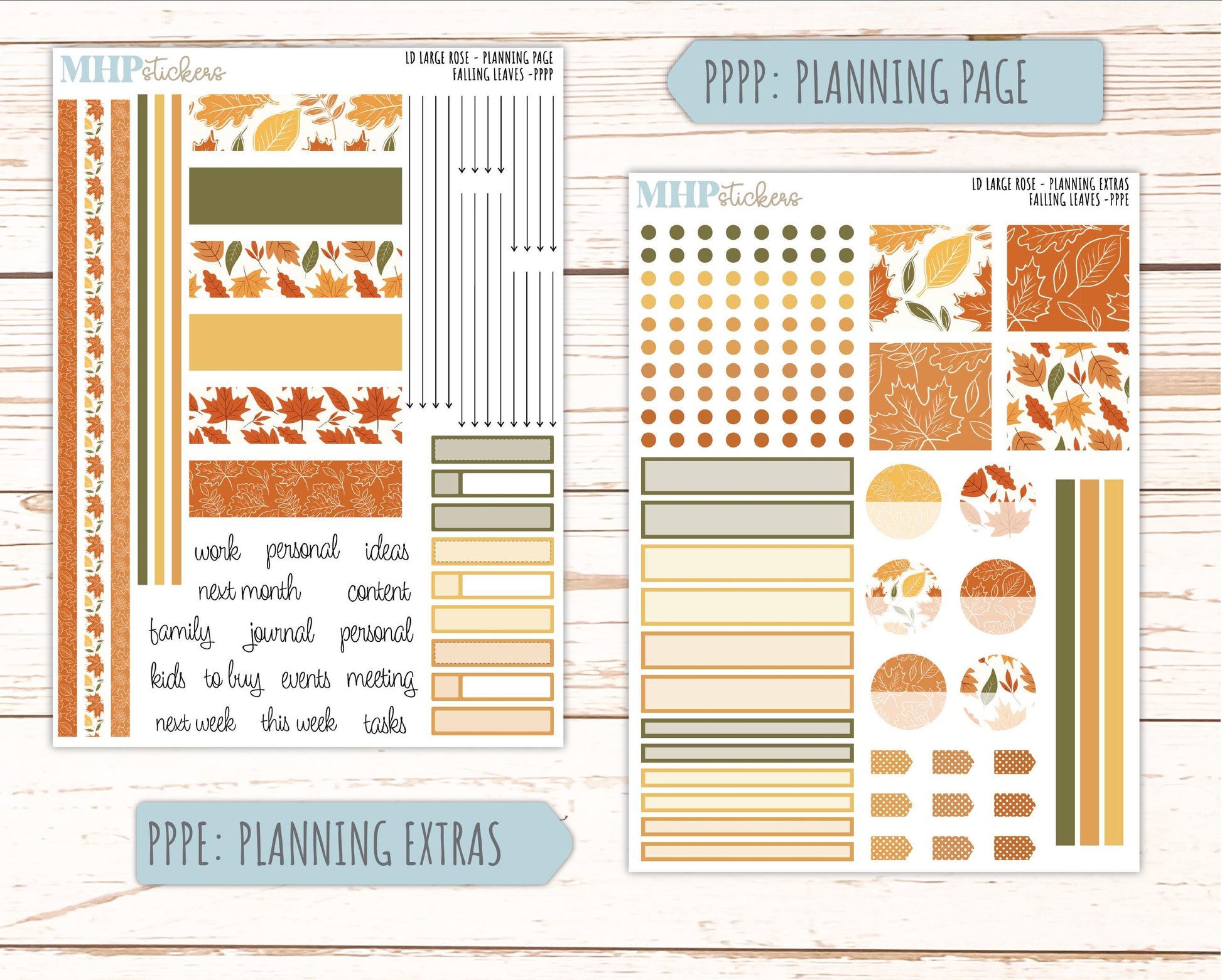 NOVEMBER 2026 Stickers for the Large Rose Laurel Denise Planner. "Falling Leaves" || PP