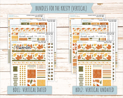 NOVEMBER 2026 Stickers for the Mae & Kristy Laurel Denise Planners "Falling Leaves" || BB