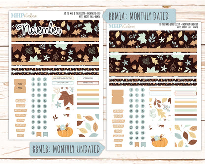 NOVEMBER 2026 Stickers for the Mae & Kristy Laurel Denise Planners "Nuts About Fall" || BB