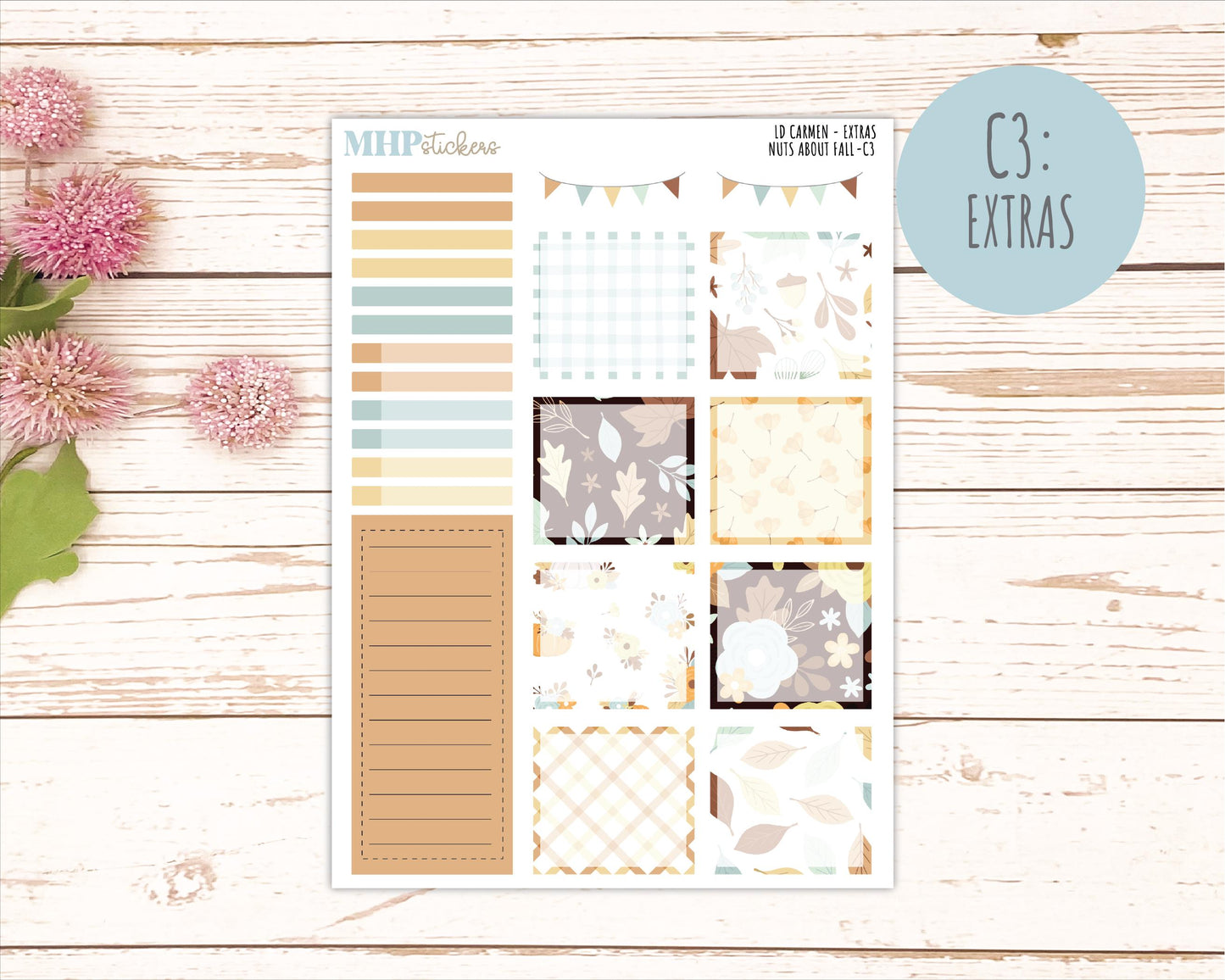NOVEMBER 2026 Stickers for The Carmen Laurel Denise Planner "Nuts About Fall" || C