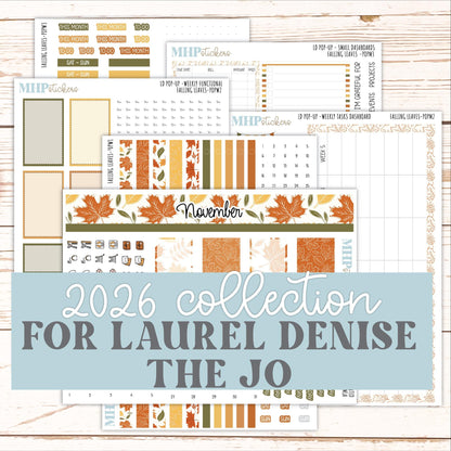 NOVEMBER 2026 Stickers for The Jo, Laurel Denise Planner "Falling Leaves" || POP