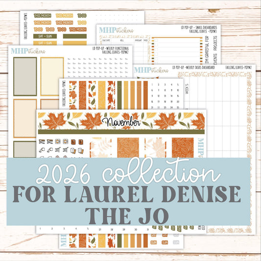 NOVEMBER 2026 Stickers for The Jo, Laurel Denise Planner "Falling Leaves" || POP