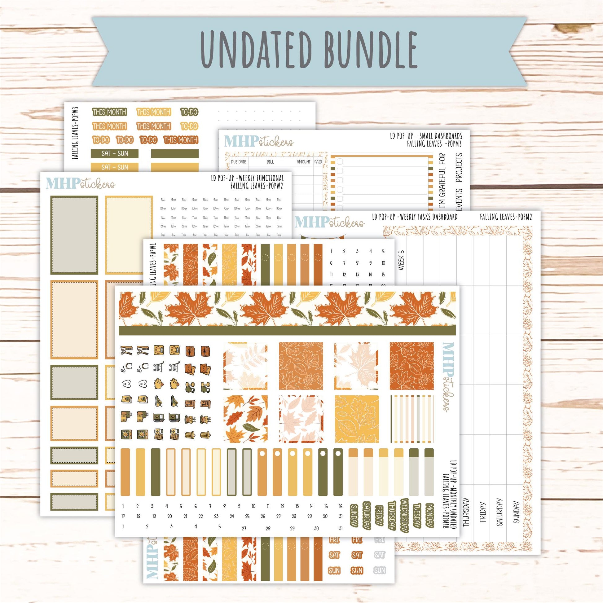 NOVEMBER 2026 Stickers for The Jo, Laurel Denise Planner "Falling Leaves" || POP