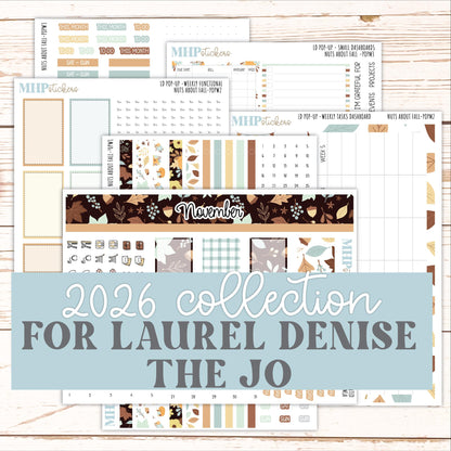 NOVEMBER 2026 Stickers for The Jo, Laurel Denise Planner "Nuts About Fall" || POP