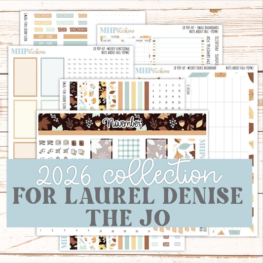 NOVEMBER 2026 Stickers for The Jo, Laurel Denise Planner "Nuts About Fall" || POP