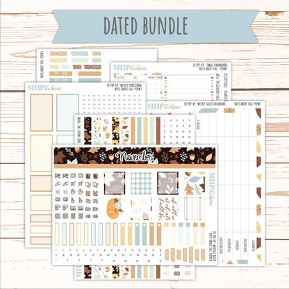 NOVEMBER 2026 Stickers for The Jo, Laurel Denise Planner "Nuts About Fall" || POP