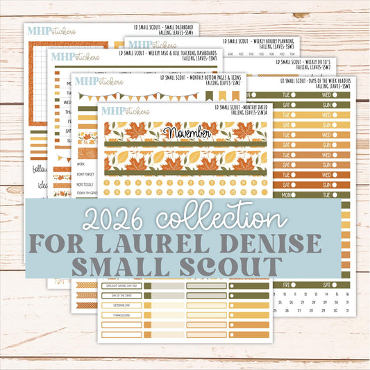 NOVEMBER 2026 Stickers for the Small Scout Planner. For Laurel Denise Planners. "Falling Leaves" || SS