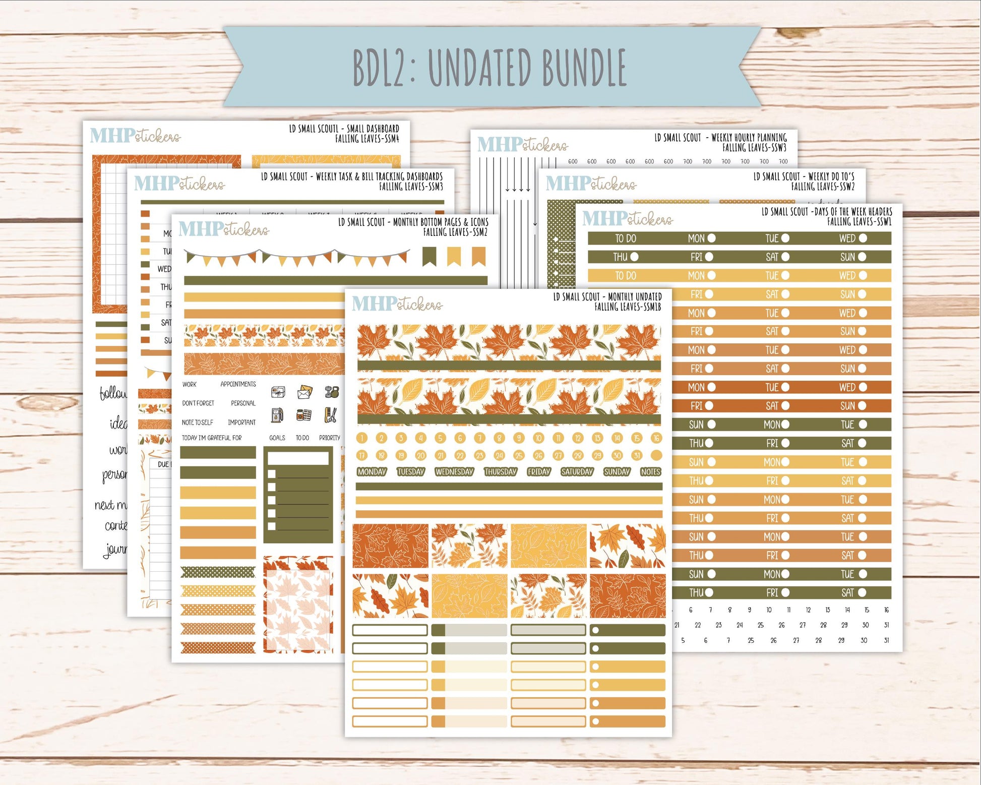 NOVEMBER 2026 Stickers for the Small Scout Planner. For Laurel Denise Planners. "Falling Leaves" || SS