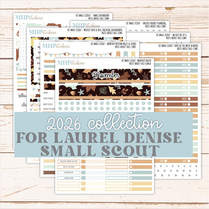 NOVEMBER 2026 Stickers for the Small Scout Planner. For Laurel Denise Planners. "Nuts About Fall" || SS