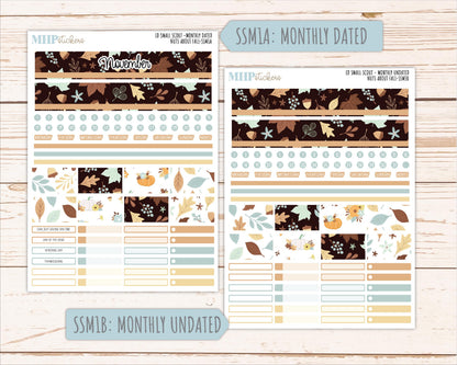 NOVEMBER 2026 Stickers for the Small Scout Planner. For Laurel Denise Planners. "Nuts About Fall" || SS