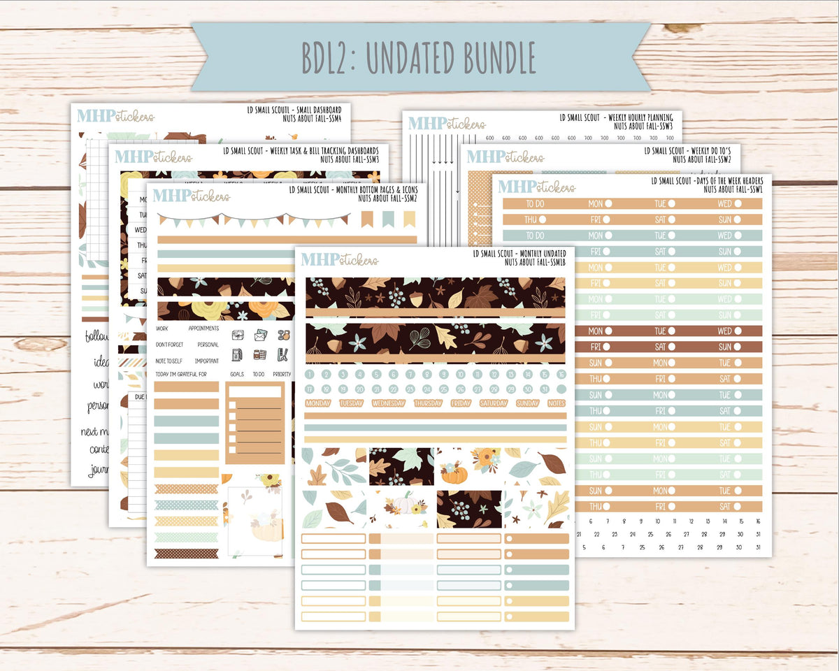 NOVEMBER 2026 Stickers for the Small Scout Planner. For Laurel Denise Planners. "Nuts About Fall" || SS