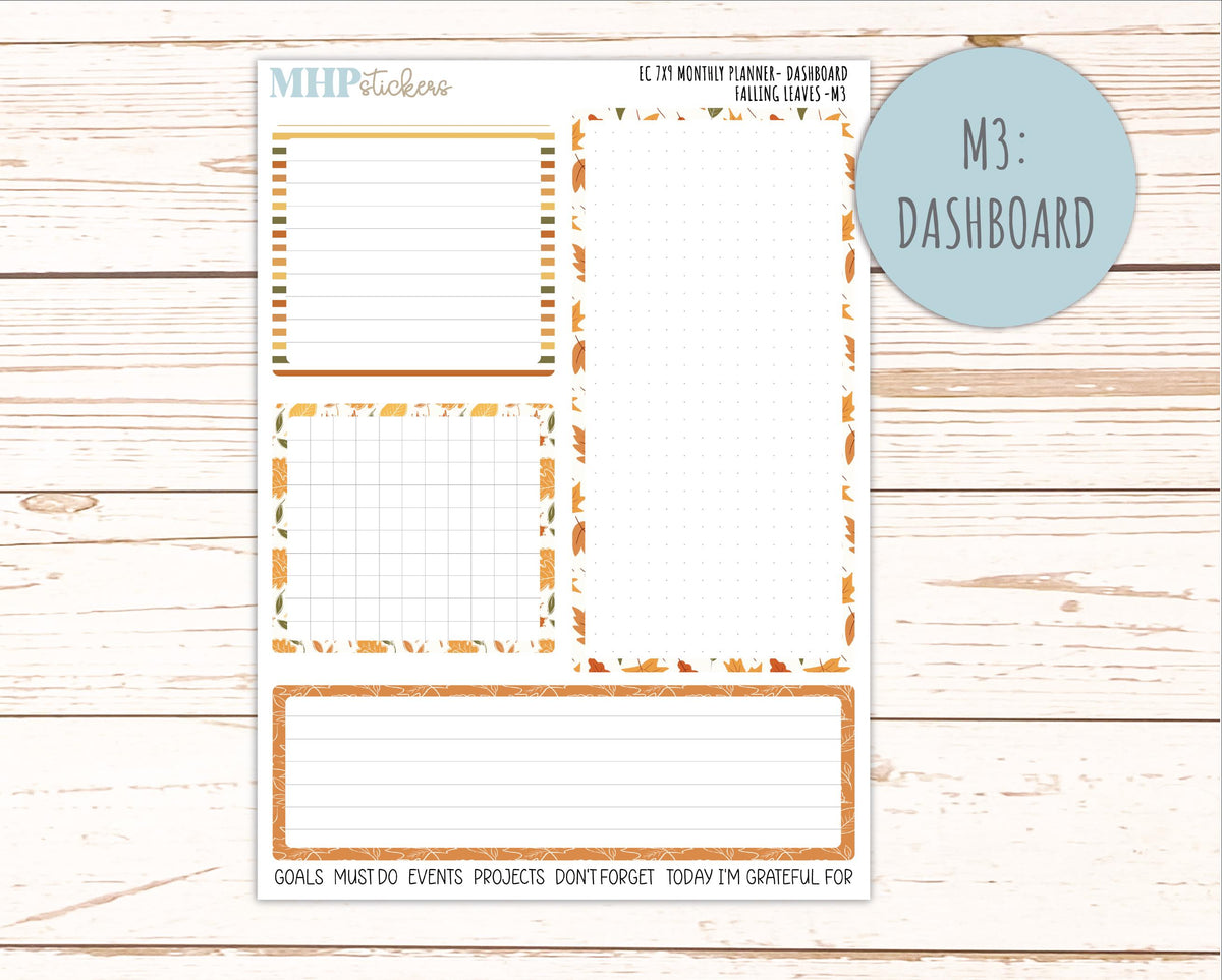 NOVEMBER Monthly Kit for 7x9 Erin Condren Planners. 2026 Collection "Falling Leaves" || ECM