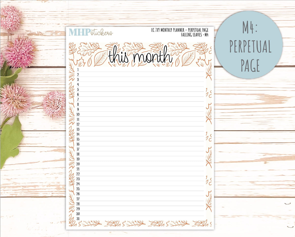 NOVEMBER Monthly Kit for 7x9 Erin Condren Planners. 2026 Collection "Falling Leaves" || ECM