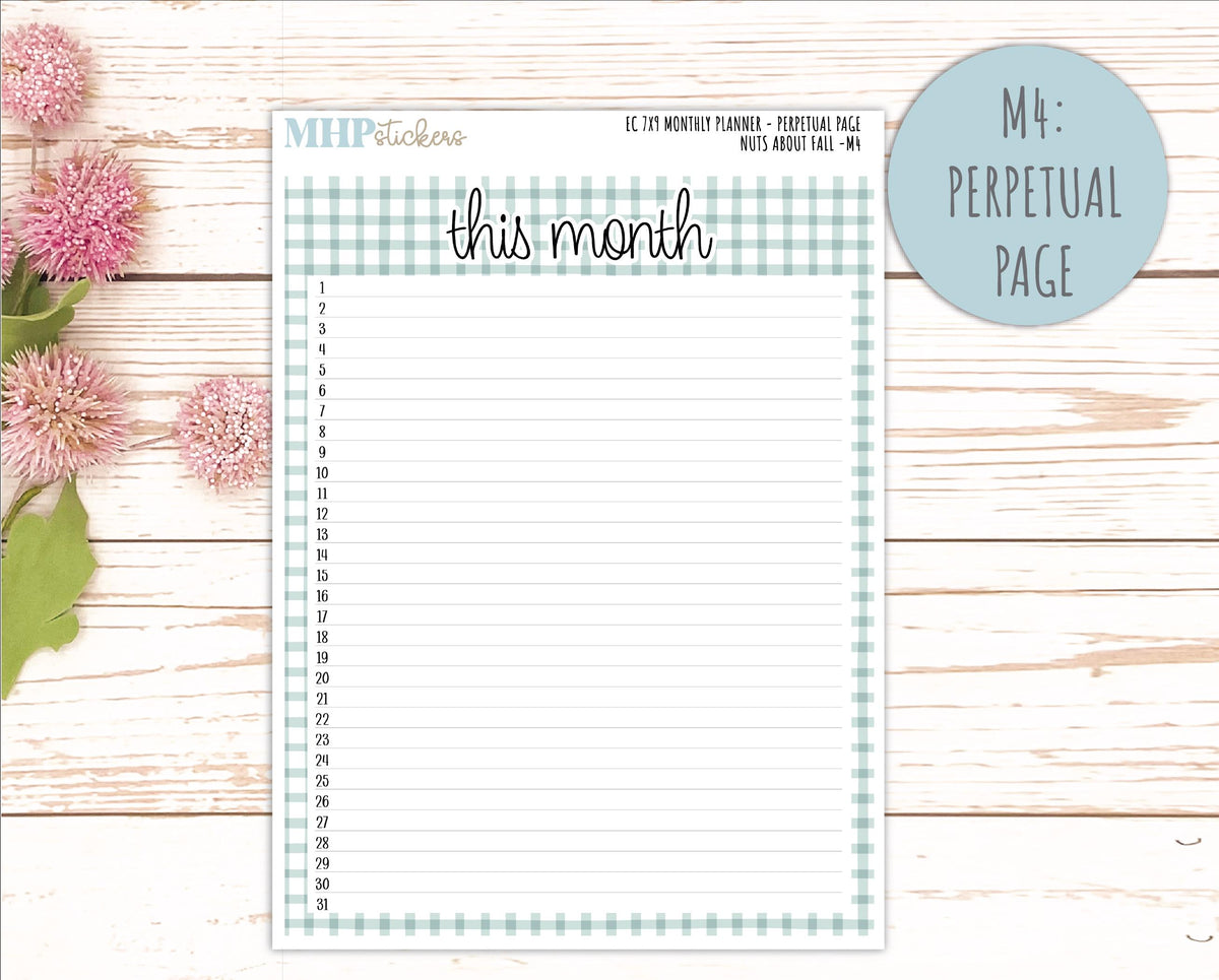 NOVEMBER Monthly Kit for 7x9 Erin Condren Planners. 2026 Collection "Nuts About Fall" || ECM
